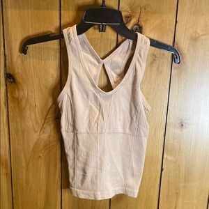 Women's Beige Sleeveless Top
